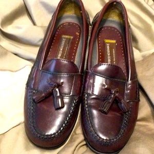 Johnston & Murphy Tassled Loafers Mens Size 9 1/2 Slip On Leather Black